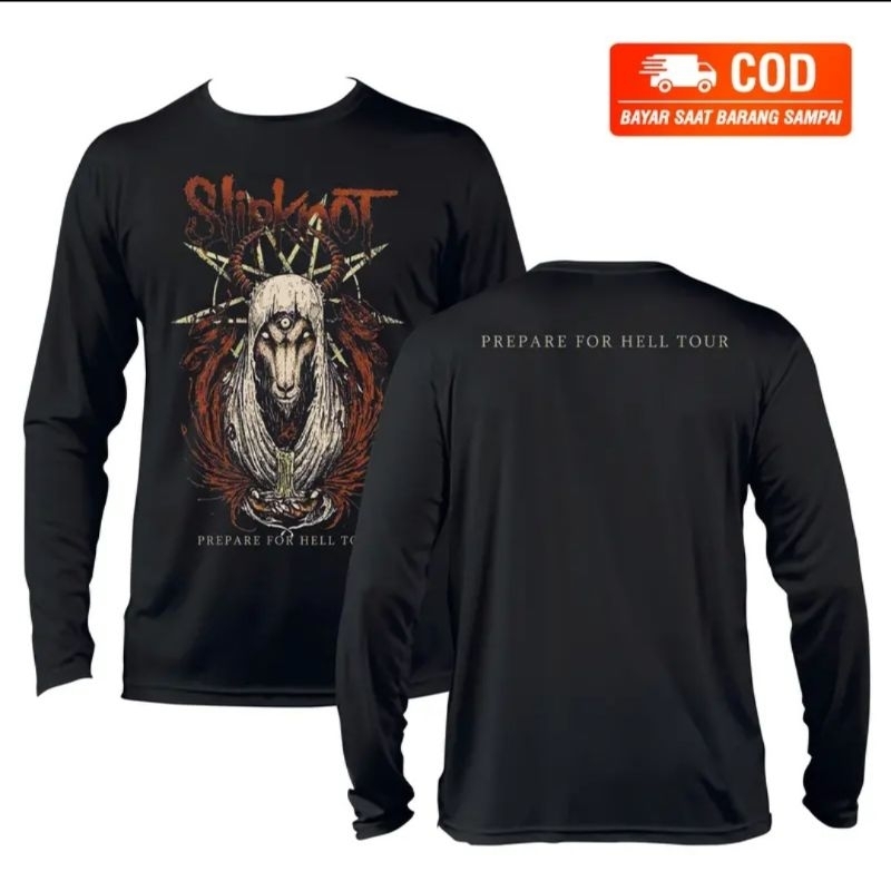 Kaos Distro SLIPKNOT - PREPARE FOR HELL TOUR TSHIRT BAJU PRIA WANITA DEATH METAL PUNK ROCK HARDCORE 