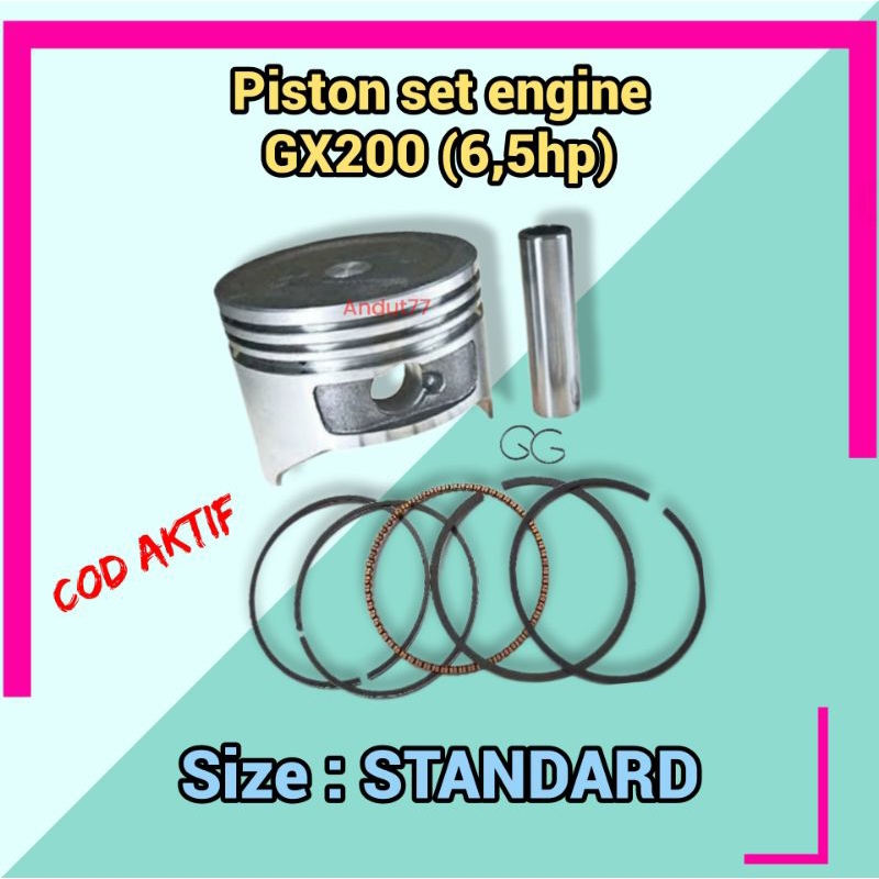 Piston engine GX200 (6,5hp) pendek STD - sparepart mesin diesel sedot air alkon, gilingan tebu, komp