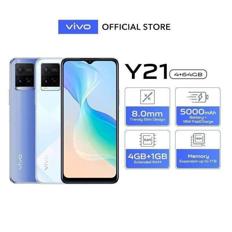 VIVO Y21 Ram 4/64GB Y21A Ram 4/64GB Garansi Resmi