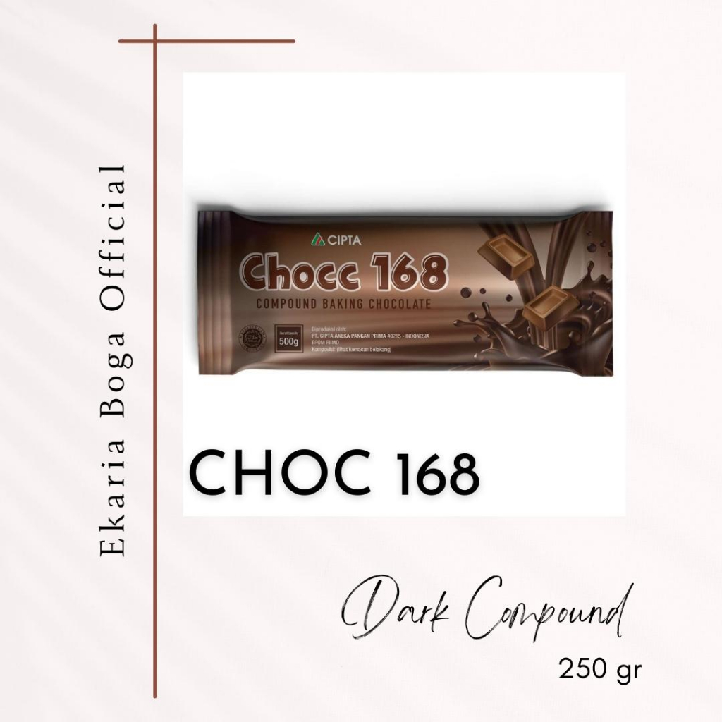 

COKELAT | COKLAT BATANG / BLOK / KEMASAN | CHOCC 168 COMPOUND BAKING CHOCOLATE | COKLAT BLOK 168 250GR