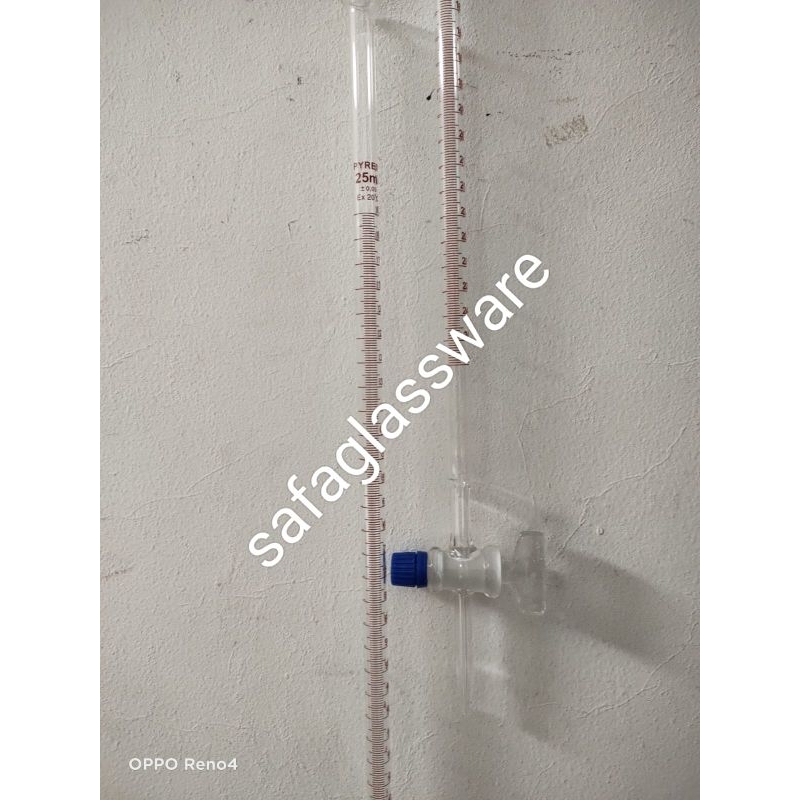Buret 25ml Pyrex Kran Glass