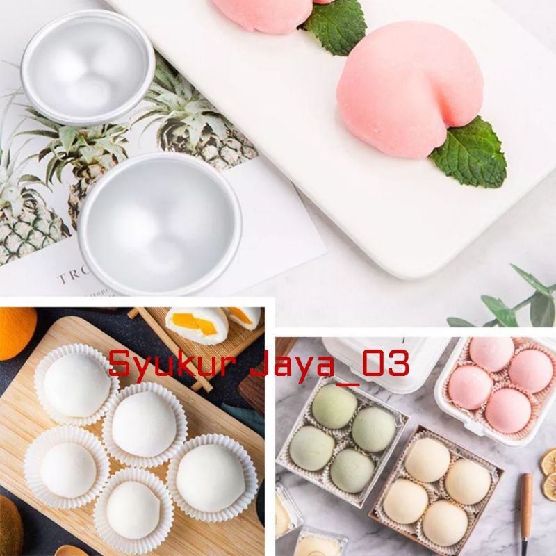CETAKAN KUE MOCHI / LOYANG KUE SETENGAH LINGKARAN / CETAKAN KUE BAHAN ALUMUNIUM 12PCS TERMURAH