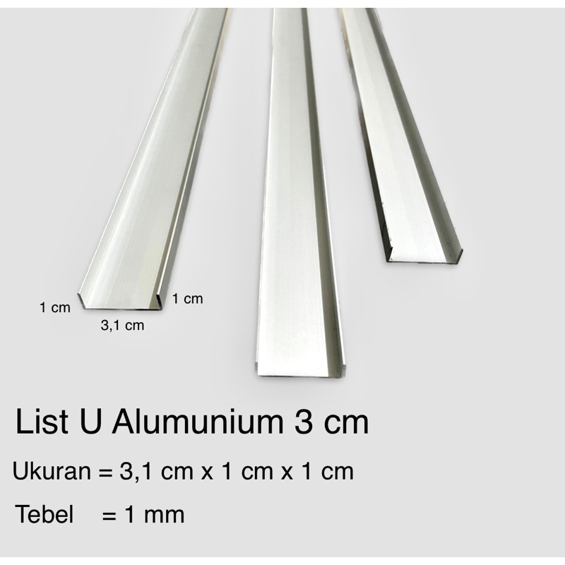 List U Aluminium 3 Cm Custom Warna JunDW