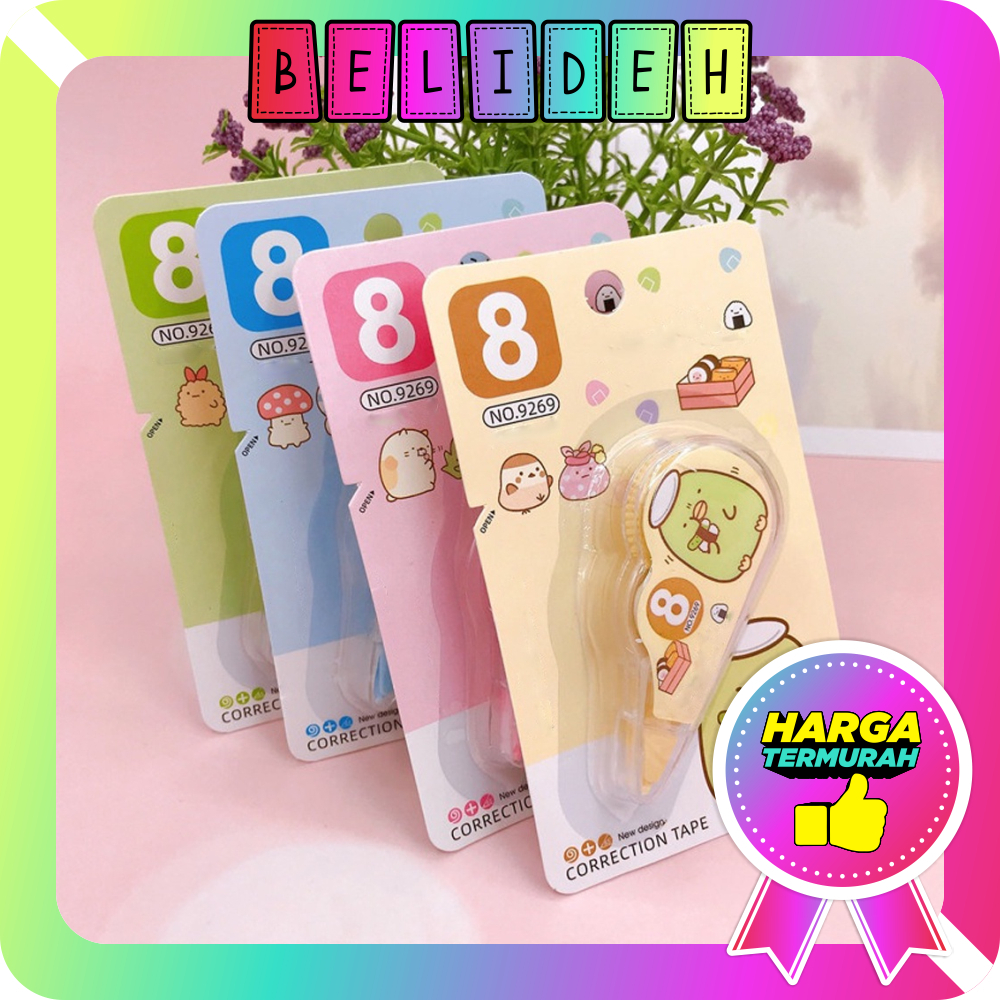 

☛BELIDEH☚ Correction Tape Students Stationary School Supplies 8M Multiple Color Tipe-x Karakter Lucu Penghapus PenaTip-ex Kertas Mini S087