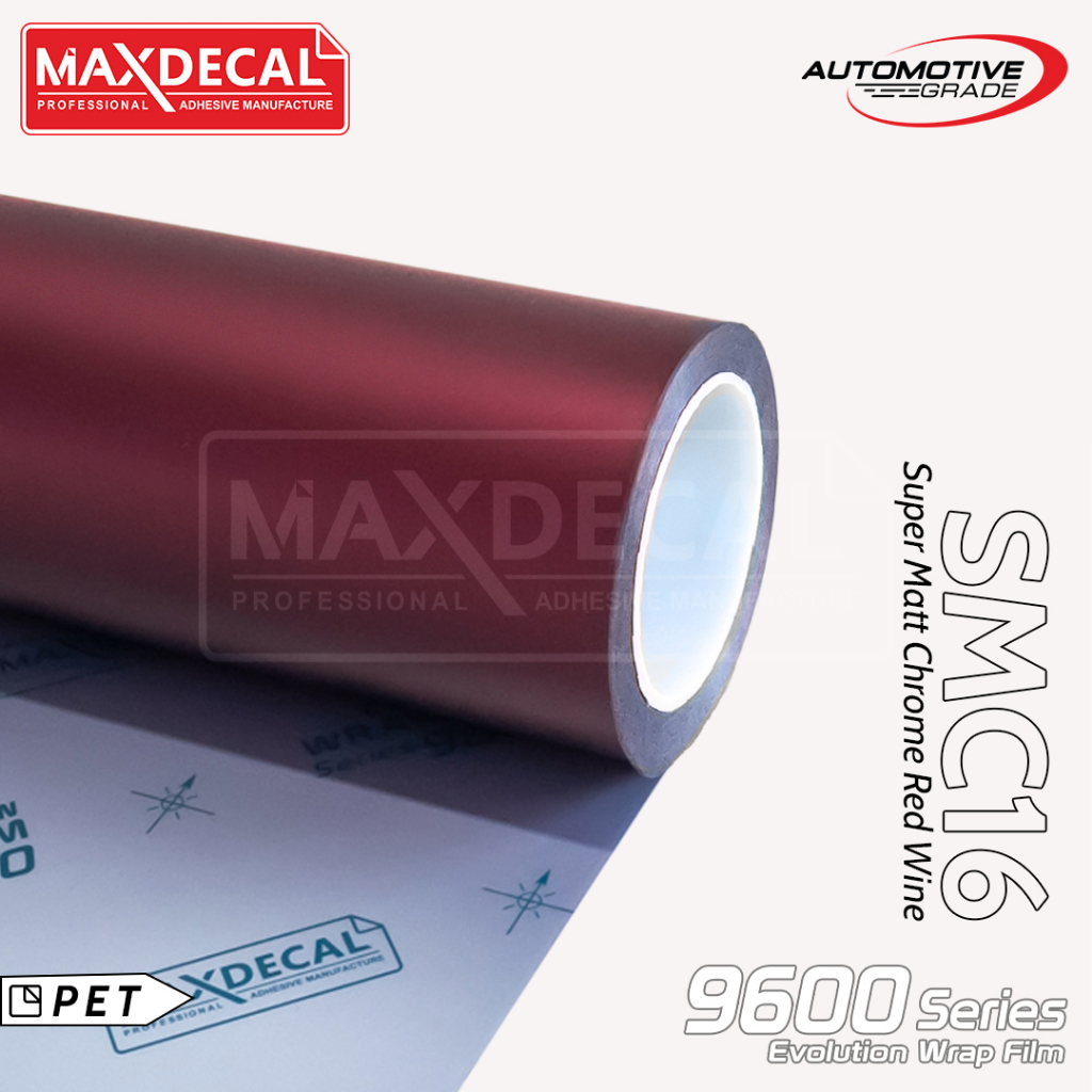 Maxdecal 9600 SMC16 Super Matte Chrome Red Wine, Evolution Wrap Series Sticker, Roll 152cm x 18m