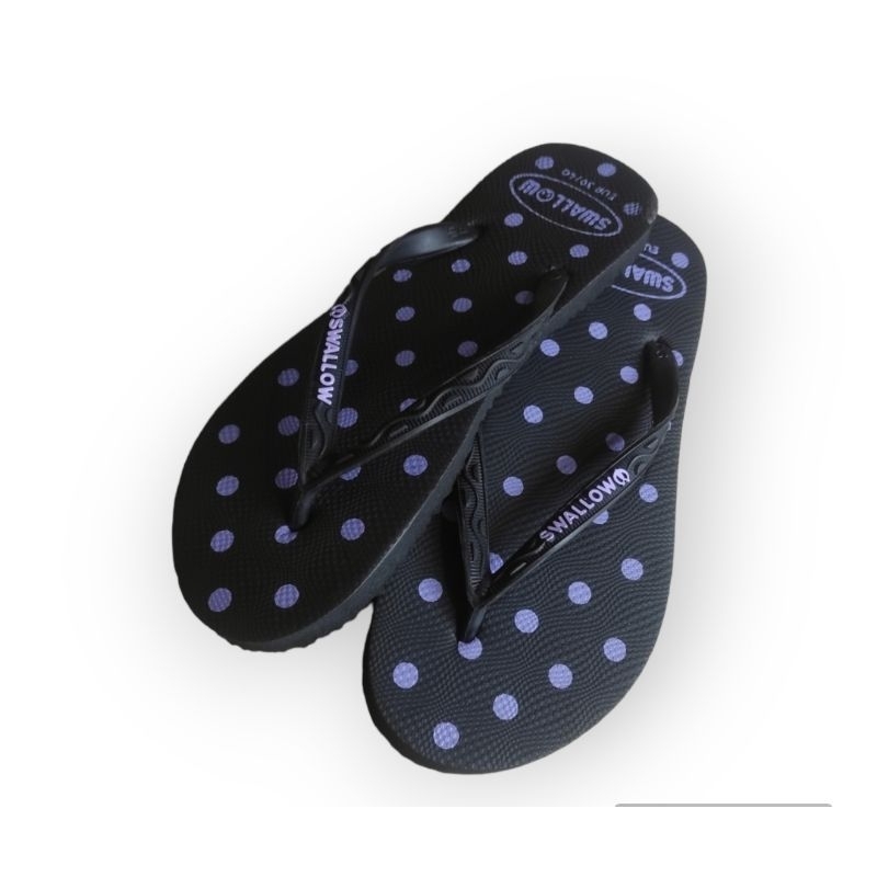 Swallow Original Sandal Wanita Motif Black Polkadot