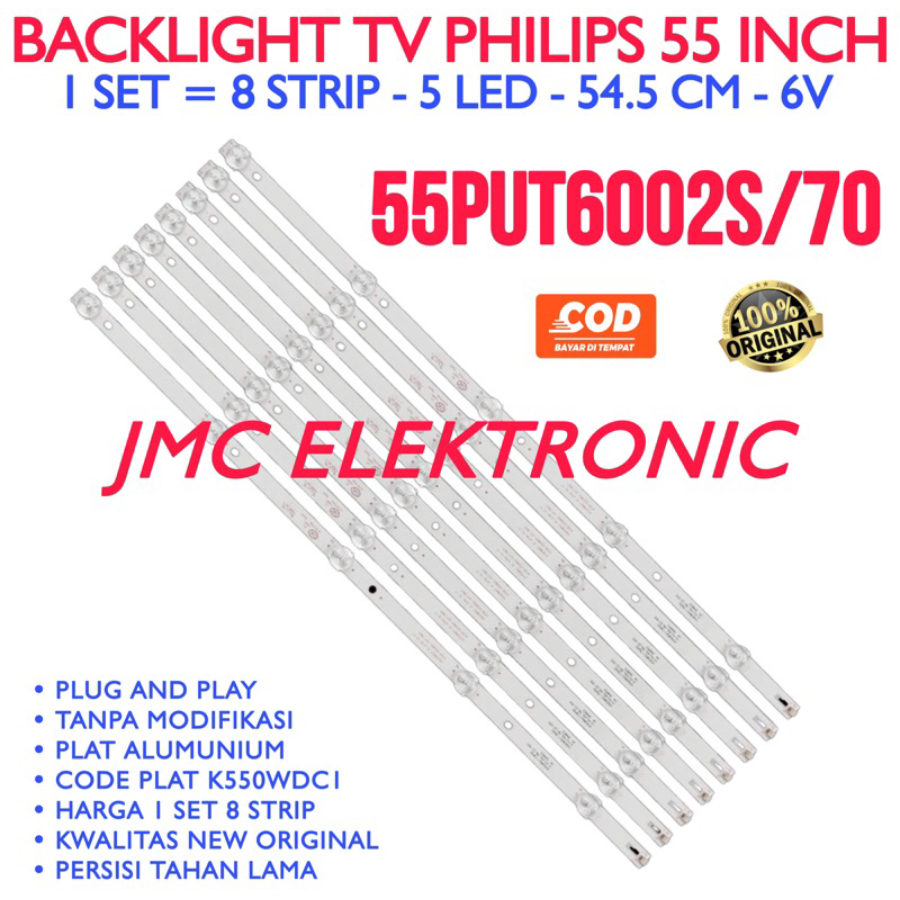 BACKLIGHT TV LED PHILIPS 55 INCH 55PUT6002 55PUT6002S 55PUT6002S/70