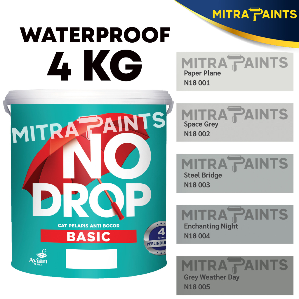 NO DROP BASIC 4 KG / CAT WATERPROOF PELAPIS ANTI BOCOR WATERPROOFING / ABU-ABU N18