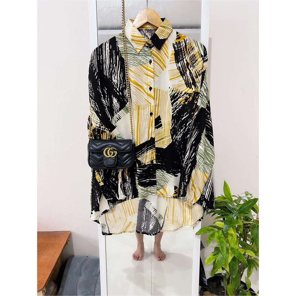 BLOUSE OVERSIZE BAHAN RAYON KEMEJA OVERSIZE MOTIF  ATASAN WANITA TERBARU / BAJU ATASAN WANITA TERBARU