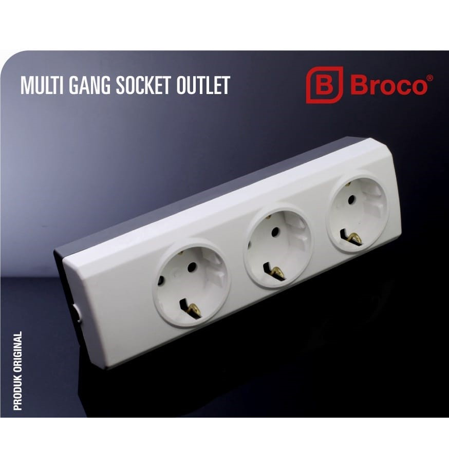 STOP KONTAK 3 LUBANG BROCO 15330 / Terminal BROCO 3lubang