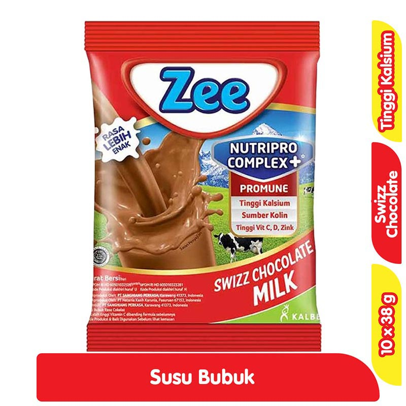 Promo Harga ZEE Susu Bubuk Swizz Chocolate per 10 sachet 40 gr - Shopee