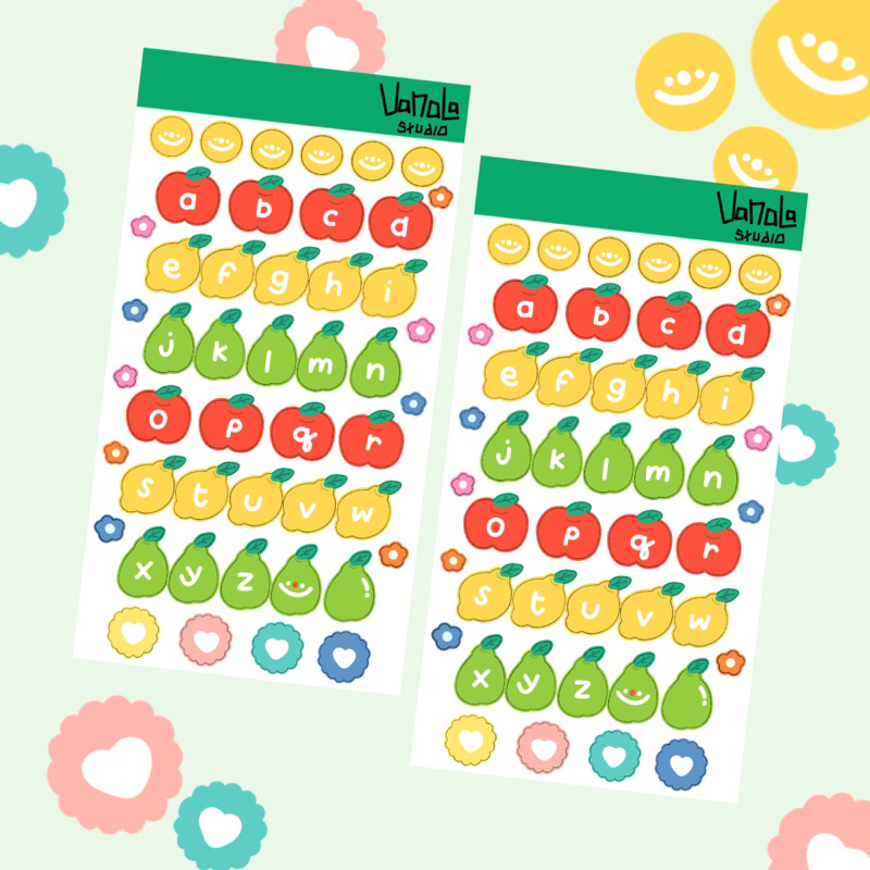 

Vanalastudio - Alphabet Sticker Sheet Untuk Jurnal / Sticker Huruf / Sticker Deco Kpop / Sticker Sheet A6 Waterproof Kiss Cut Cute Deco Sticker