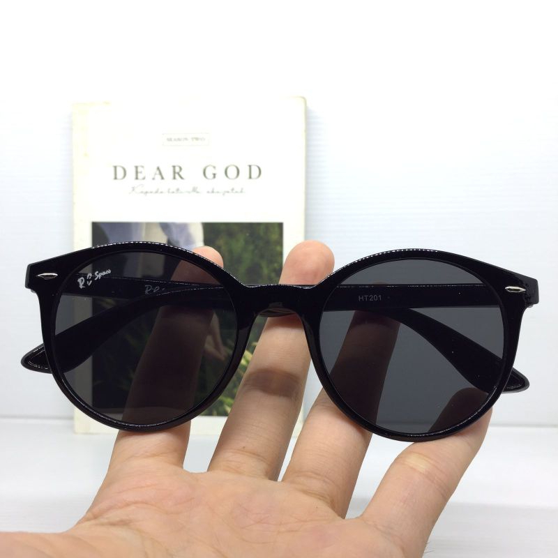 HT201 Kacamata Sunglasses Oval Kacamata Hitam Fashion Cowok Cewek