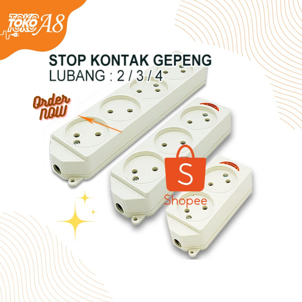 Stop Kontak Gepeng 2/3/4 Lubang / Terminal Kuningan