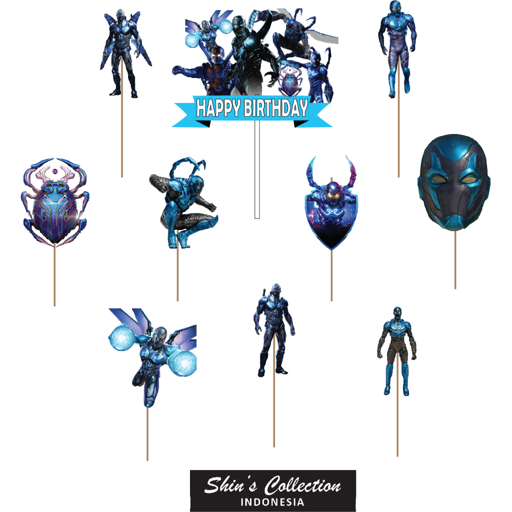 Cake topper blue Beetle