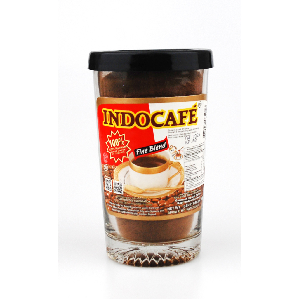 

Kopi Hitam Bubuk INDOCAFE FINEBLEND 50 gr Toples