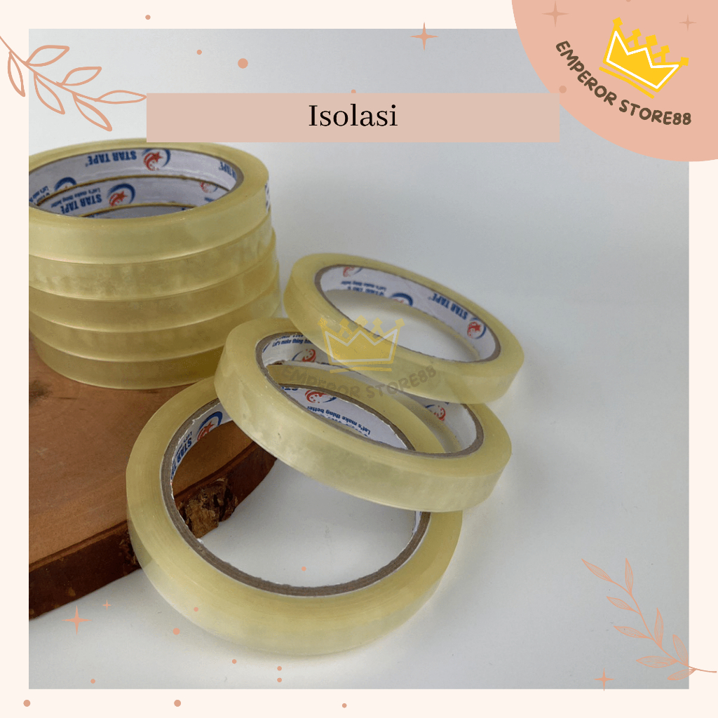 

Isolasi Bening / Solatip Bening 12 MM X 90YARD PER ROLL