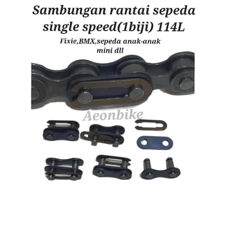 sambungan rantai sepeda single speed 114L untuk sepeda BMX mini fixie anak anak gear belakang 1 biji