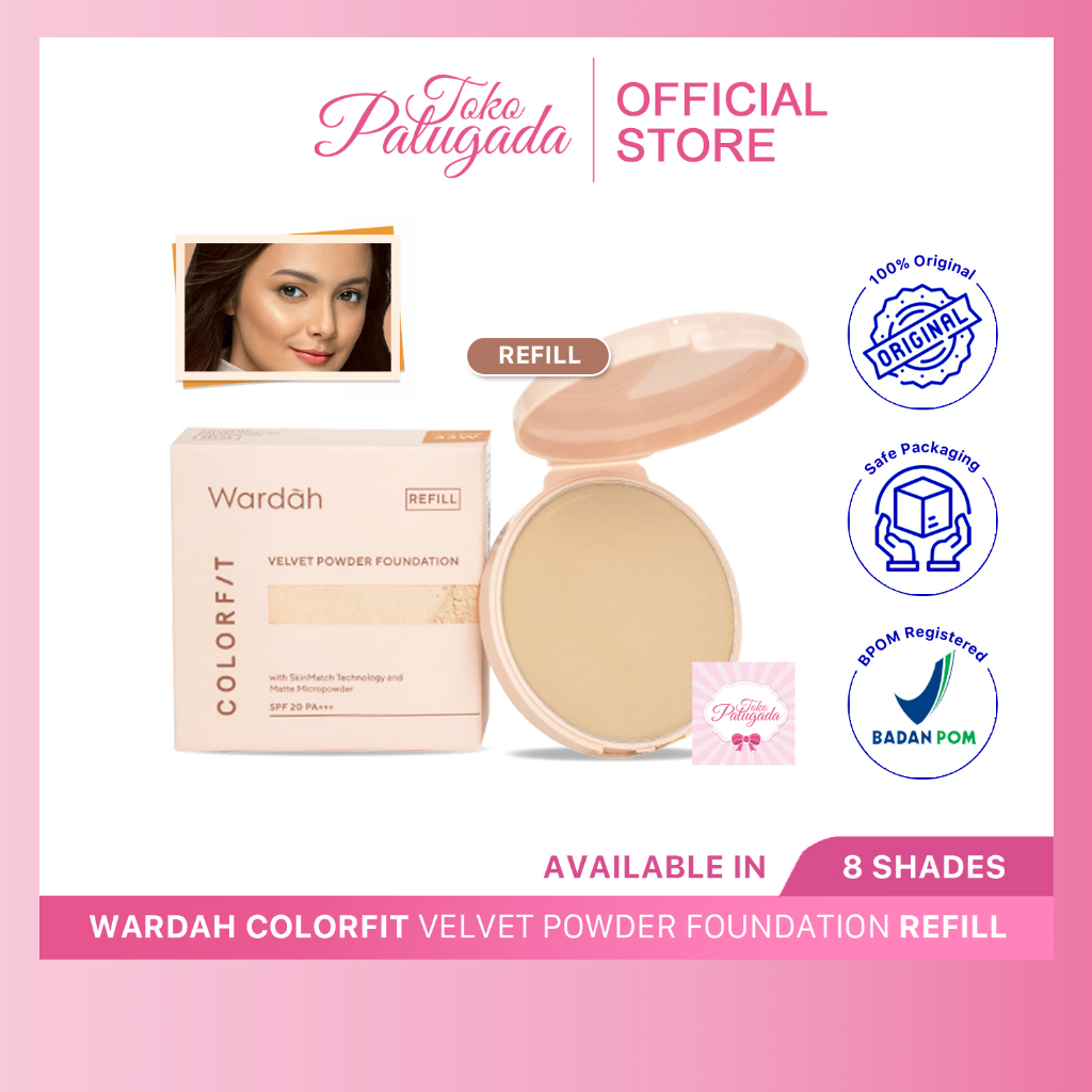 [BISA COD] Wardah Colorfit Velvet Powder Foundation REFILL kemasan isi ulang - Bedak Wardah Refill -