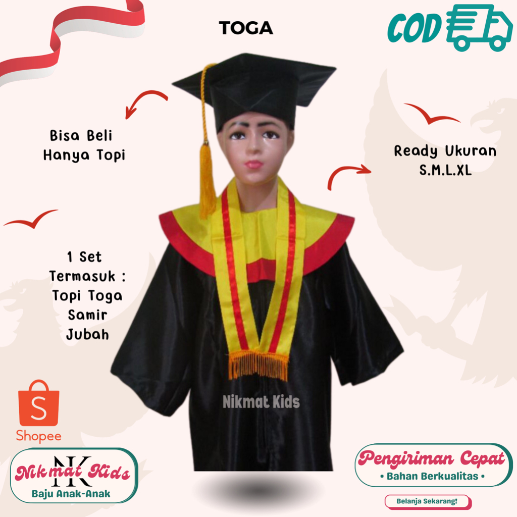 Toga anak baju wisuda anak tk seragam wisuda anak laki laki perempuan