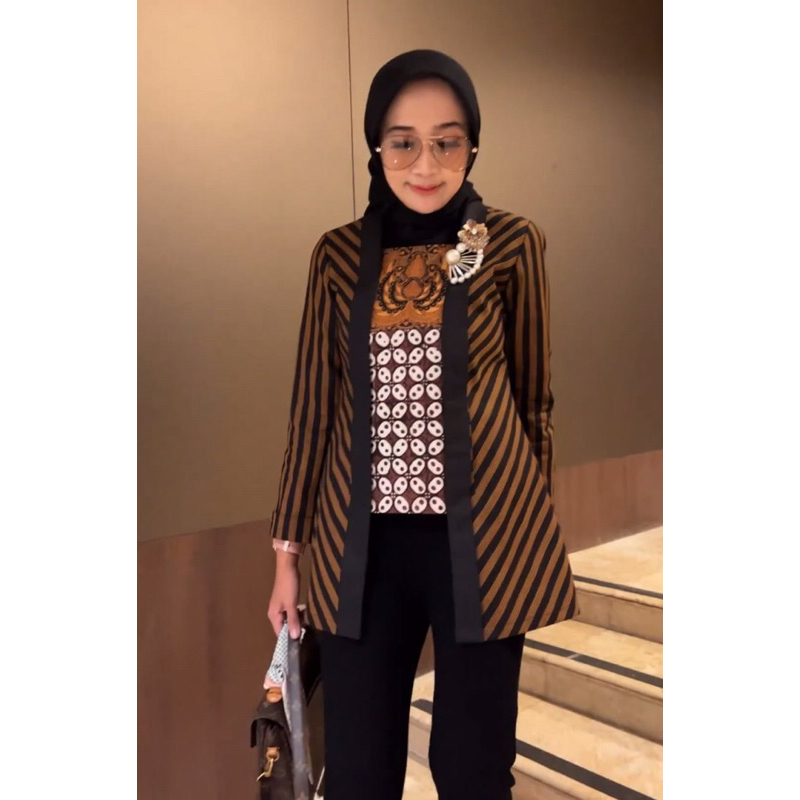 TENUN_GAYA Batik Wanita Modern Kutu baru sogan Lurik atasan wanita kebaya tenun lurik baju tenun jep