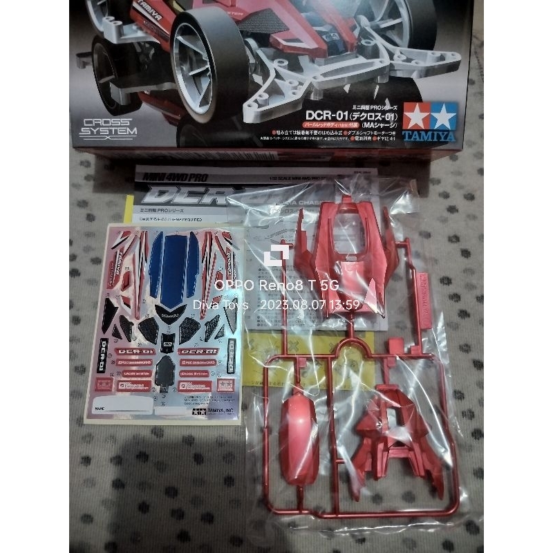 Tamiya 18646 Body Kap DCR 01 Red Metallic MA Chassis + Decal