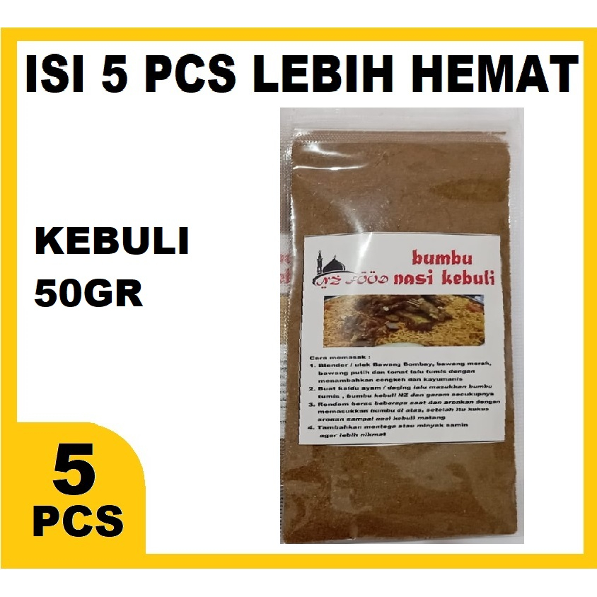 

BUMBU KEBULI 50GR ISI 5 LEBIH HEMAT