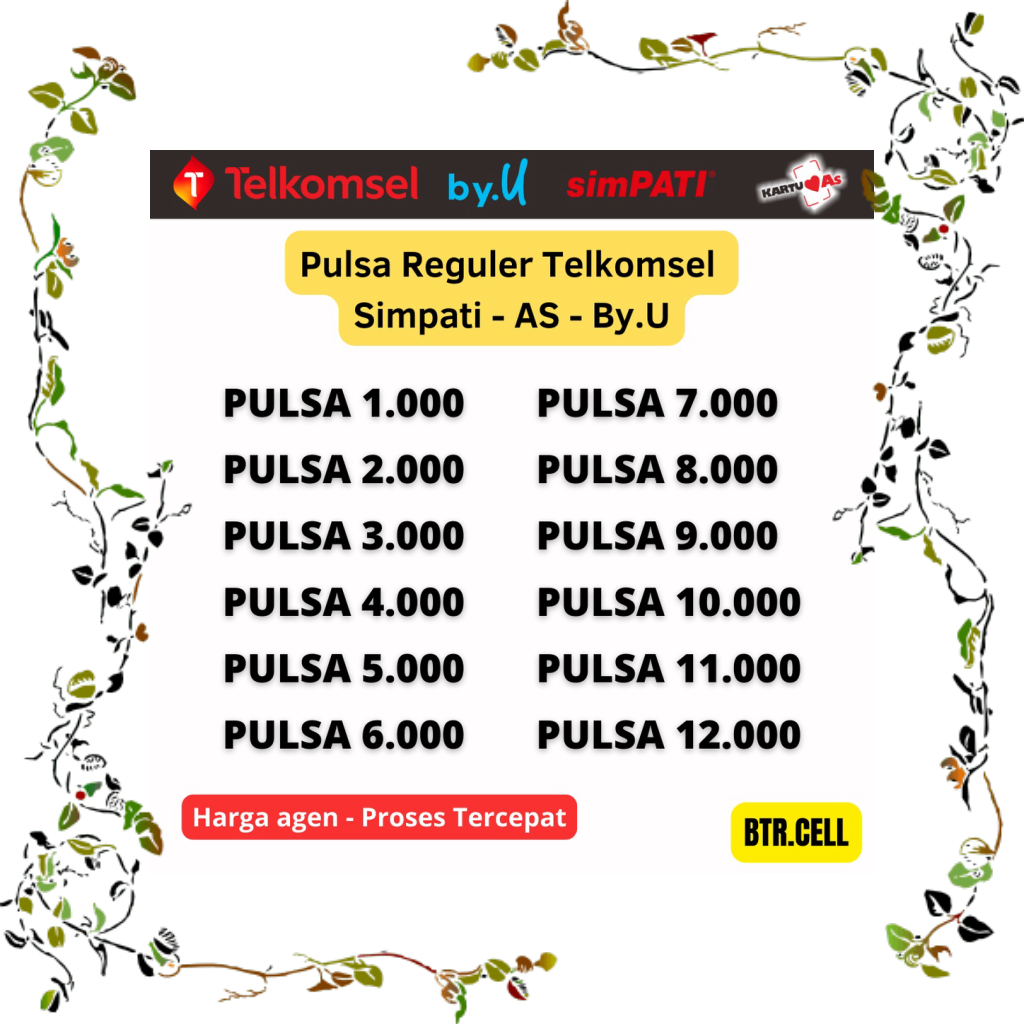 JUAL MURAH MURAH PULSA TELKOMSEL SIMPATI LOOP AS BY.U 1K 2K 3K 4K 5K 6K 7K 8K 9K 10K 11K 12K PULSA M