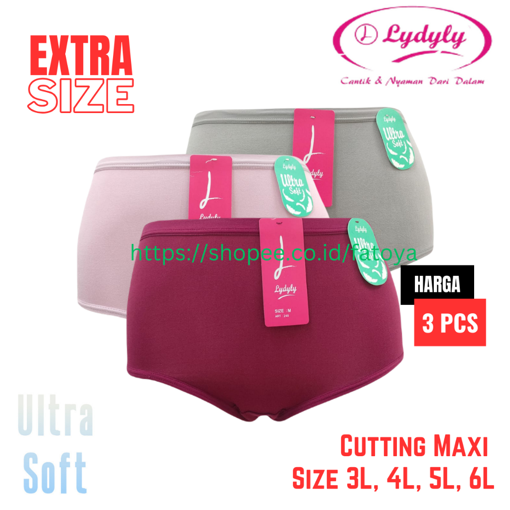 LYDYLY CD Celana Dalam Extra Size Jumbo Super Soft / XXL / XXXL/XXXXL/XXXXXL (3 PCS)
