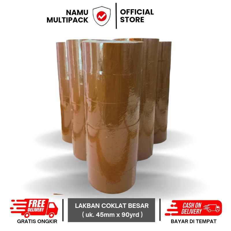 

LAKBAN COKLAT 2 INCH 45MM X 90Y / SLOP / HIGH QUALITY / HARGA GROSIR