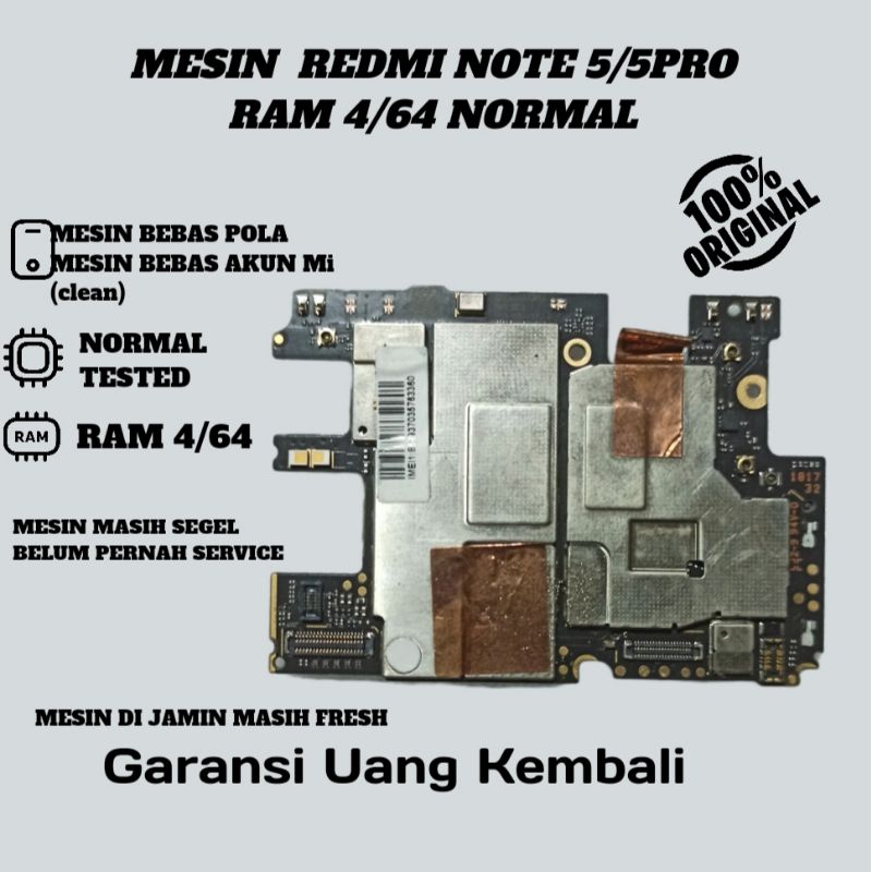 MESIN REDMI NOTE 5/NOTE 5 PRO TINGGAL PAKAI SEGEL