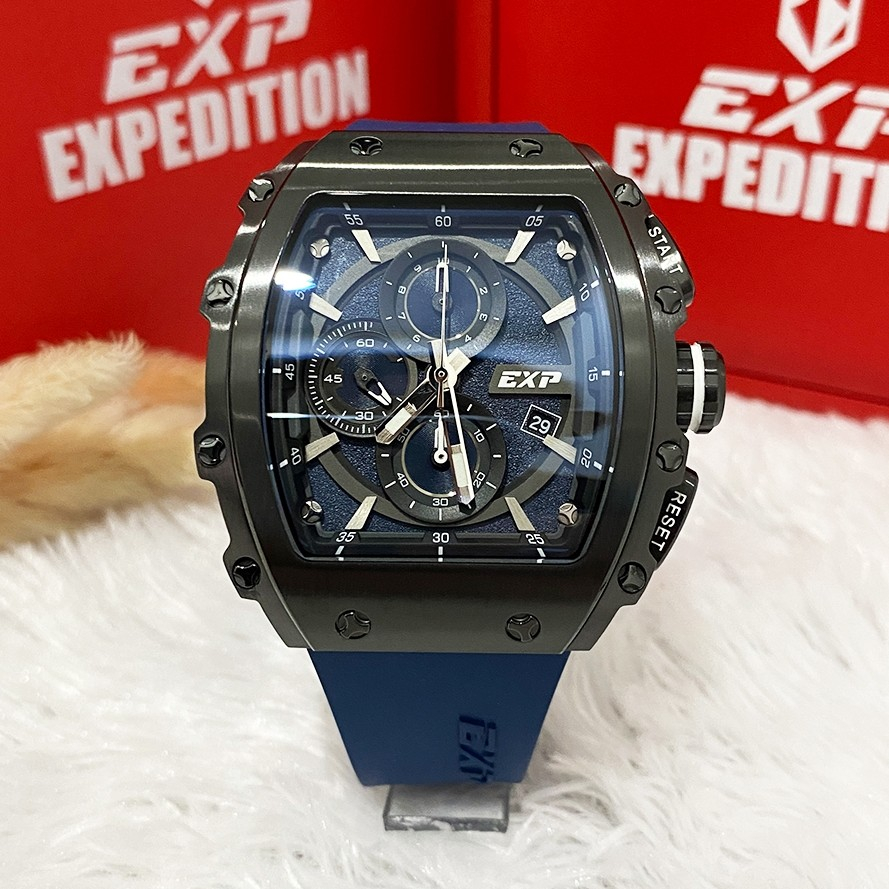 Jam Tangan Pria Expedition E 6846  E6846 EXP6846 EXP 6846 Original Garansi Resmi Rubber Strap