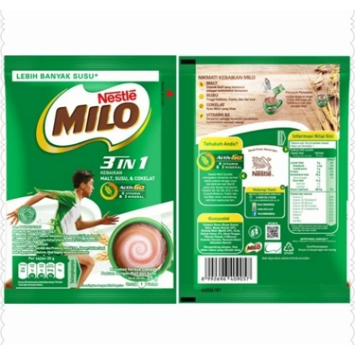 

MILO 3 IN 1 SACHET RENCENG 10x34 GR