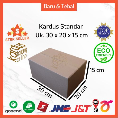 Kardus Box Kotak Dus Packing Medium Polos 30x20x15 BFlute Tebal 3 mm Untuk Sembako Hampers Parcel Ka