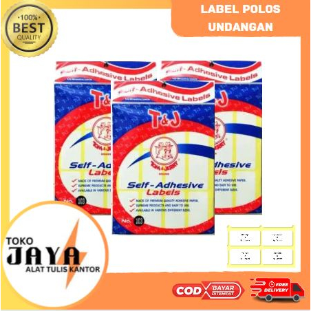 

Sticker Label Undangan Self Adhesive Label Undangan No. 103: 32 x 64 mm Champion Label Polos Untuk Undangan Toko Jaya ATK Murah Lengkap