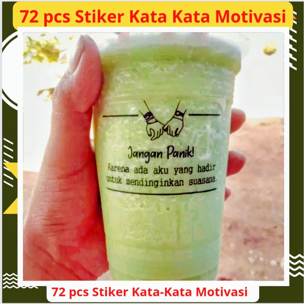 

Stiker cup minuman cup kata-kata 72pcs, Boba transparan murah/ sticker cup minuman Boba/ Stiker Boba kata kata lucu/ Stiker teh Jumbo/ Stiker