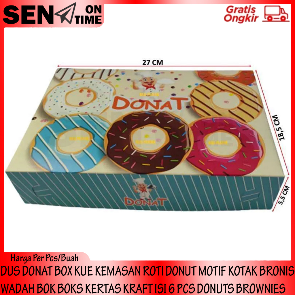 

DUS DONAT BOX BOXS DOUNAT KUE KEMASAN ROTI DONUT MOTIF KOTAK WADAH BOK BOKS KERTAS KRAFT ISI 6 PCS DONUTS BROWNIES BOKS PACKING PAKING PEKING PECKINH DOUNAT CAKE ROTI