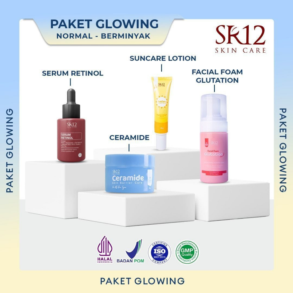 PAKET SKINCARE GLOWING SR12 (FREE POUCH)