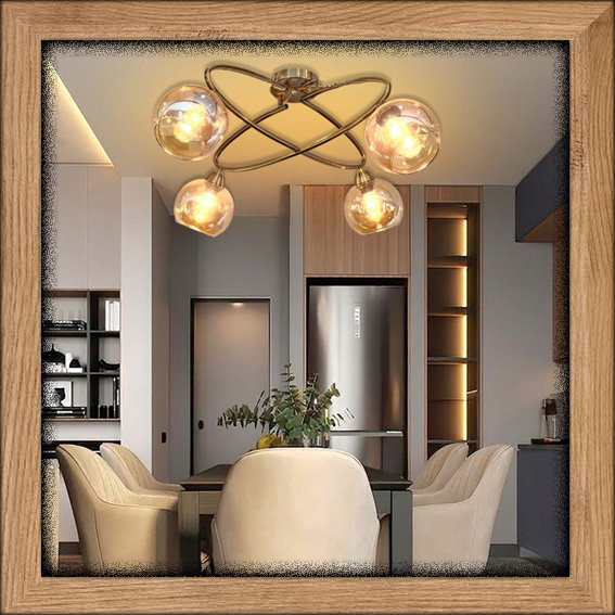Lampu plafon ceiling MODERN MINIMALIS BROWN GLASS simple elegan lighting living dining table master 