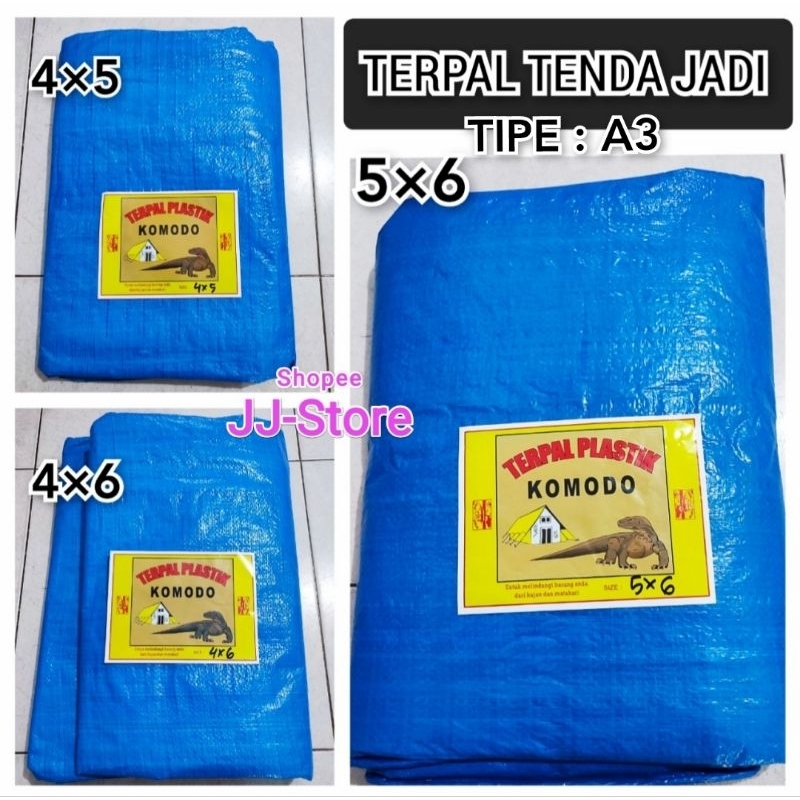 TERPAL TENDA JADI A3 Ukuran 4x5 4x6 5x6 TENDA PLASTIK BIRU SERBAGUNA TENDA TRUK/JUALAN/ALAS