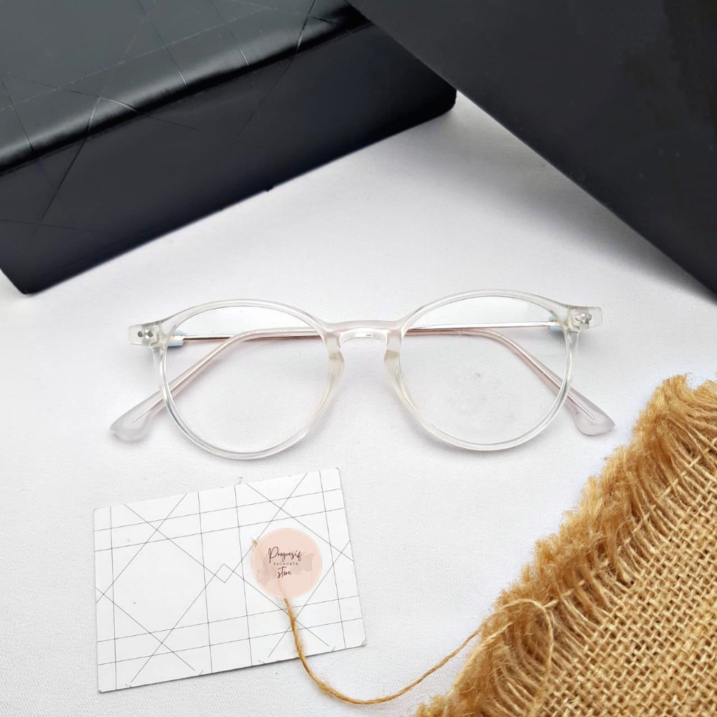 Kacamata Pria/Wanita Frame Kecil Oval Ringan Gratis (NORMAL/MINUS/SILINDER) Bahan Premium 158906