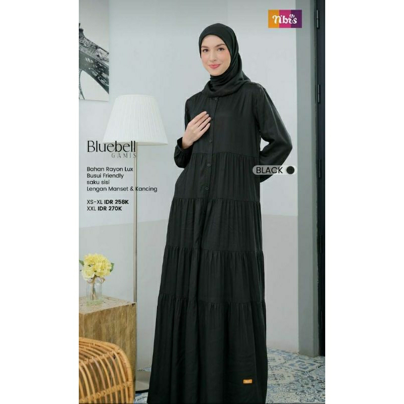 gamis#nibras#hitam