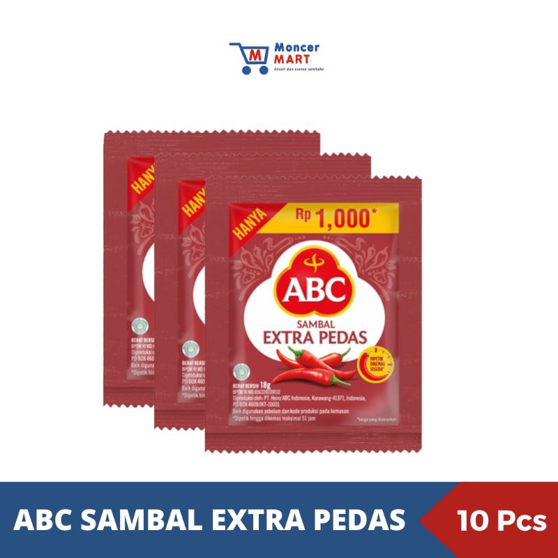 

ABC Sambal Extra Pedas Renceng Isi 10 Sachet