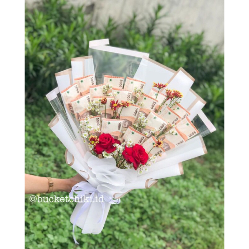 Money bouquet/ Bucket uang baru/ Bucket uang 5 ribu/ uang 5 ribu