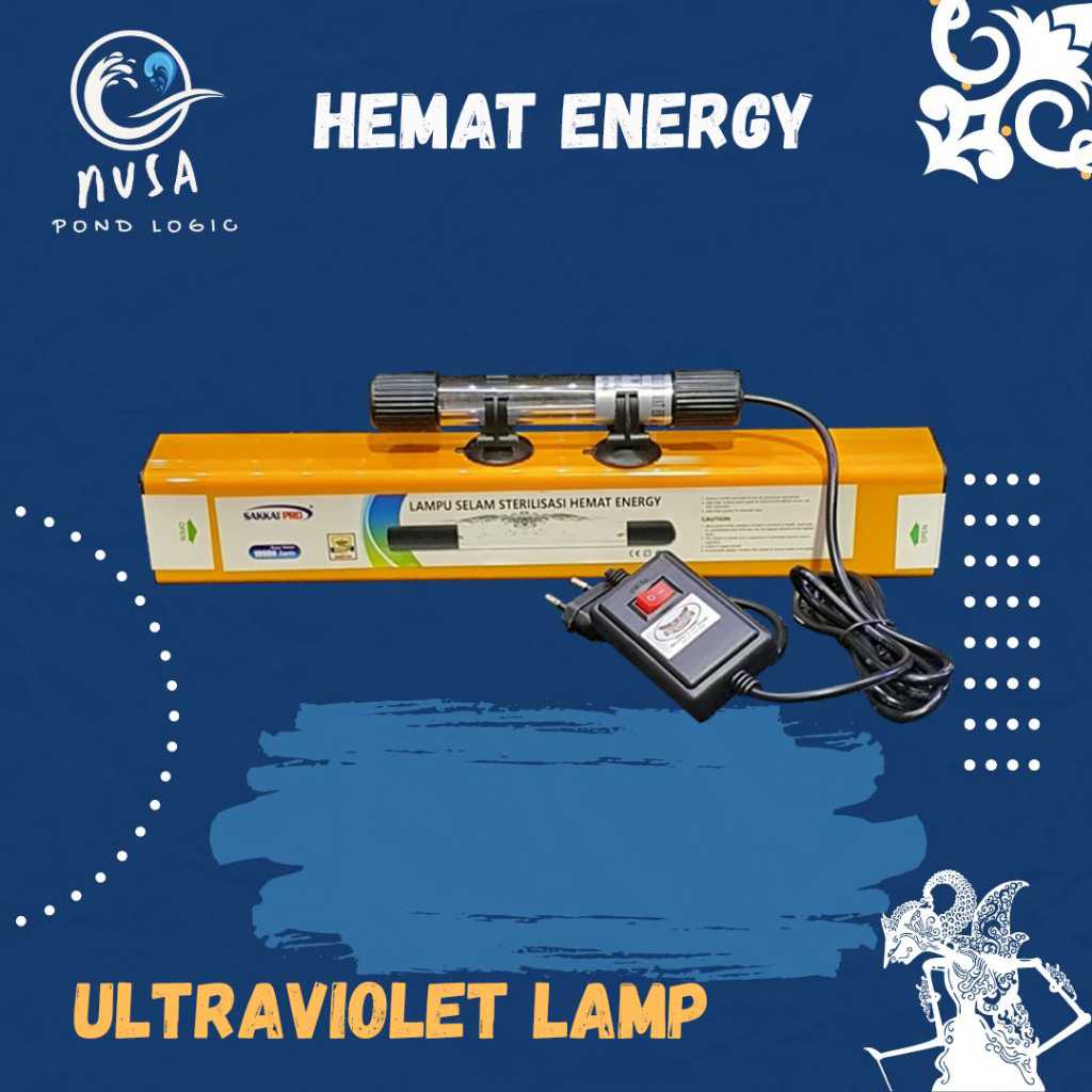 Lampu UV Kolam Ikan Akuarium Celup UV Pond Koi 12W