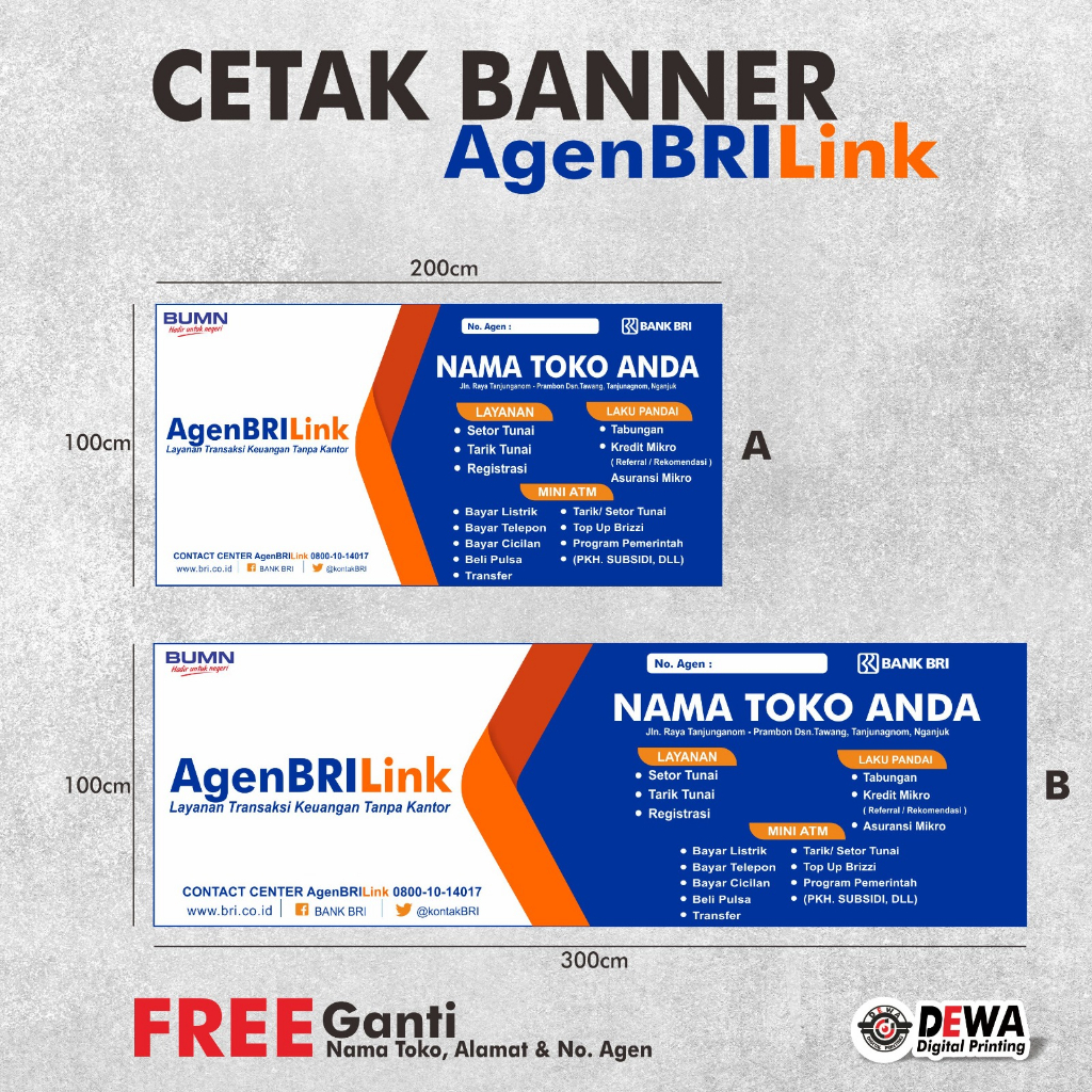 CETK BANNER / SPANDUK, CETAK SEPANDUK BRI, CETAK BANNER BRI, CETAK BANNER BRILINK, CETAK BANNER MURA