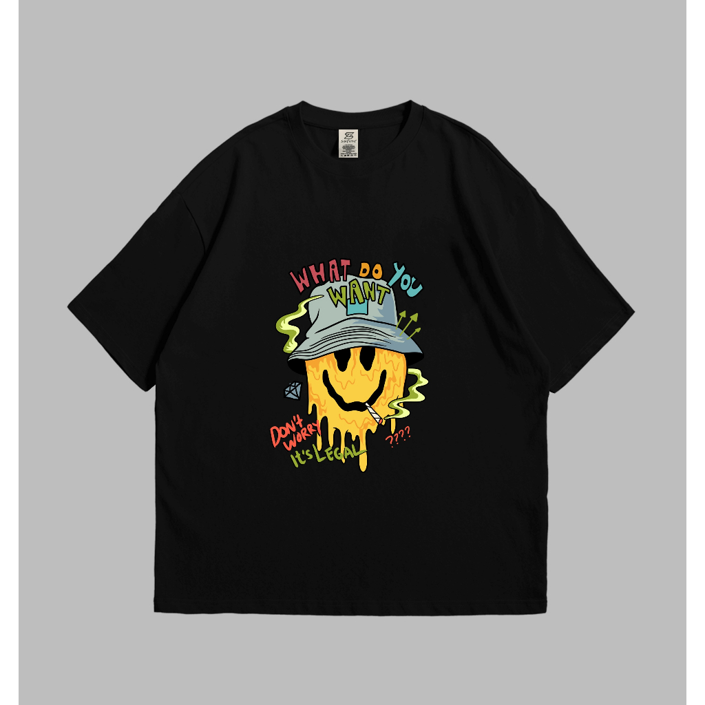 Sufine Cotton Oversized Tshirt LEGAL SMILE 34 - Kaos Oversized