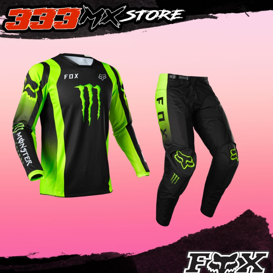 FOX 180 Monster Jerset Black Kit Motocross Jersey FOX 180 Monster Ori