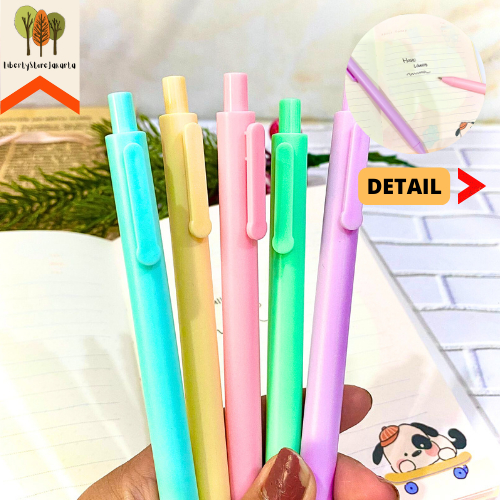 

Pen Cetek Makaron Pastel Macaron Tinta Hitam Bolpoint Alat Tulis Kantor Warna Warni Pen Lucu Imut COD