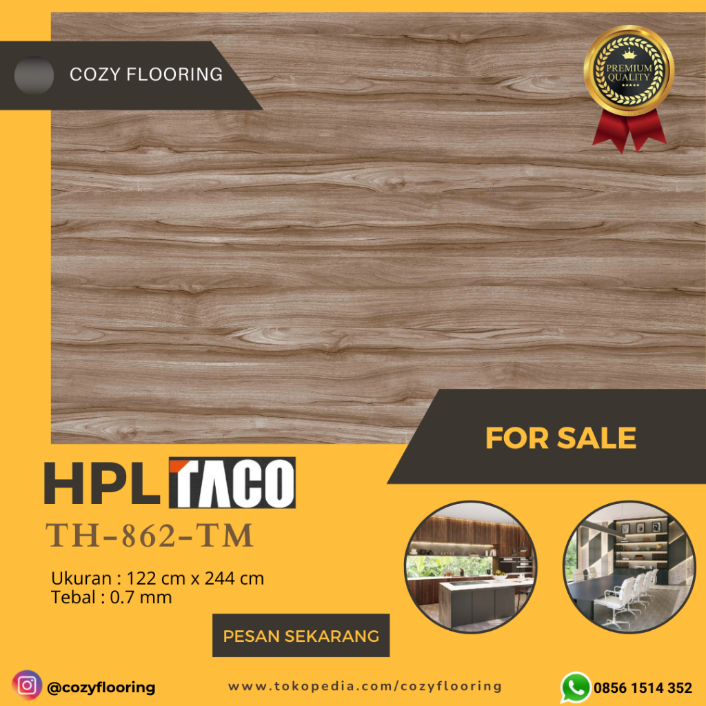 HPL Taco Woodgrain Kode Type TH 862 TM Ashley Juglans Timber